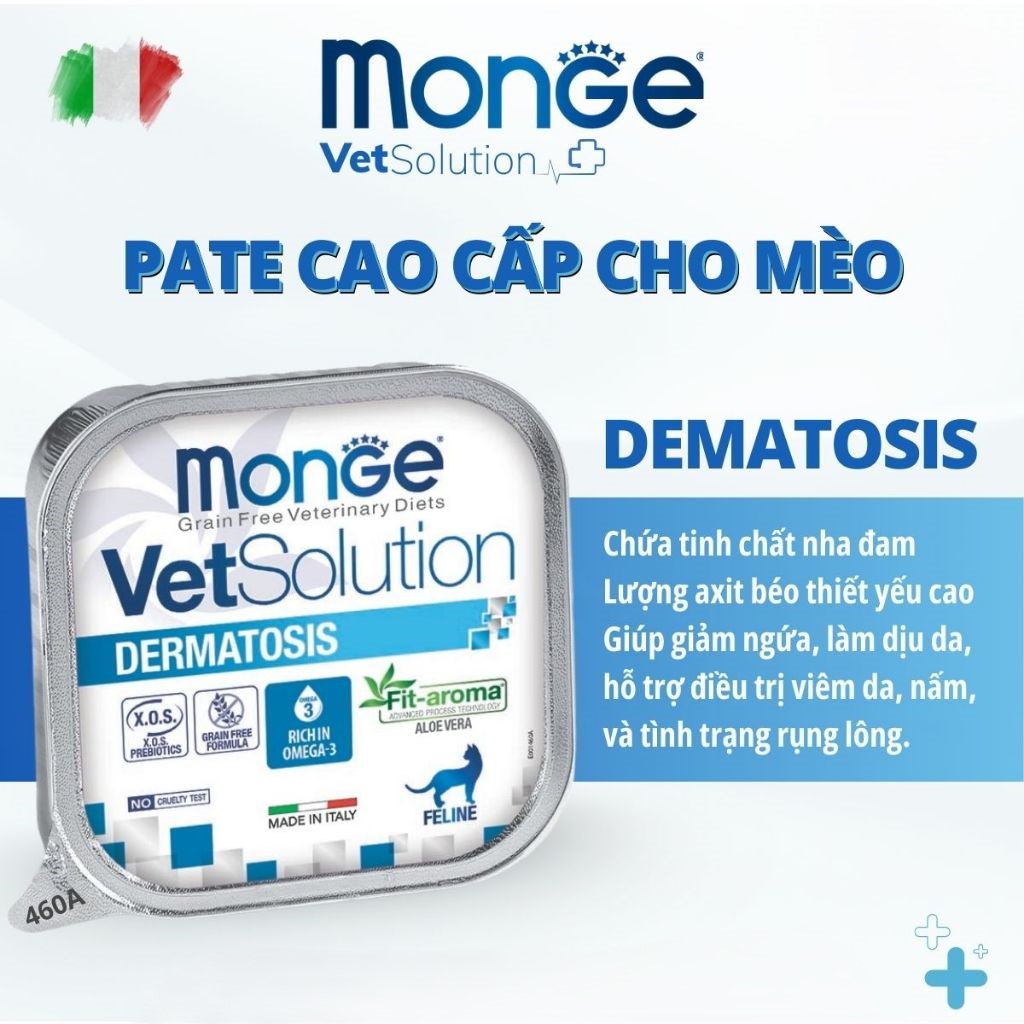 Pate mèo cao cấp Ý Monge VET Solution hộp 100g