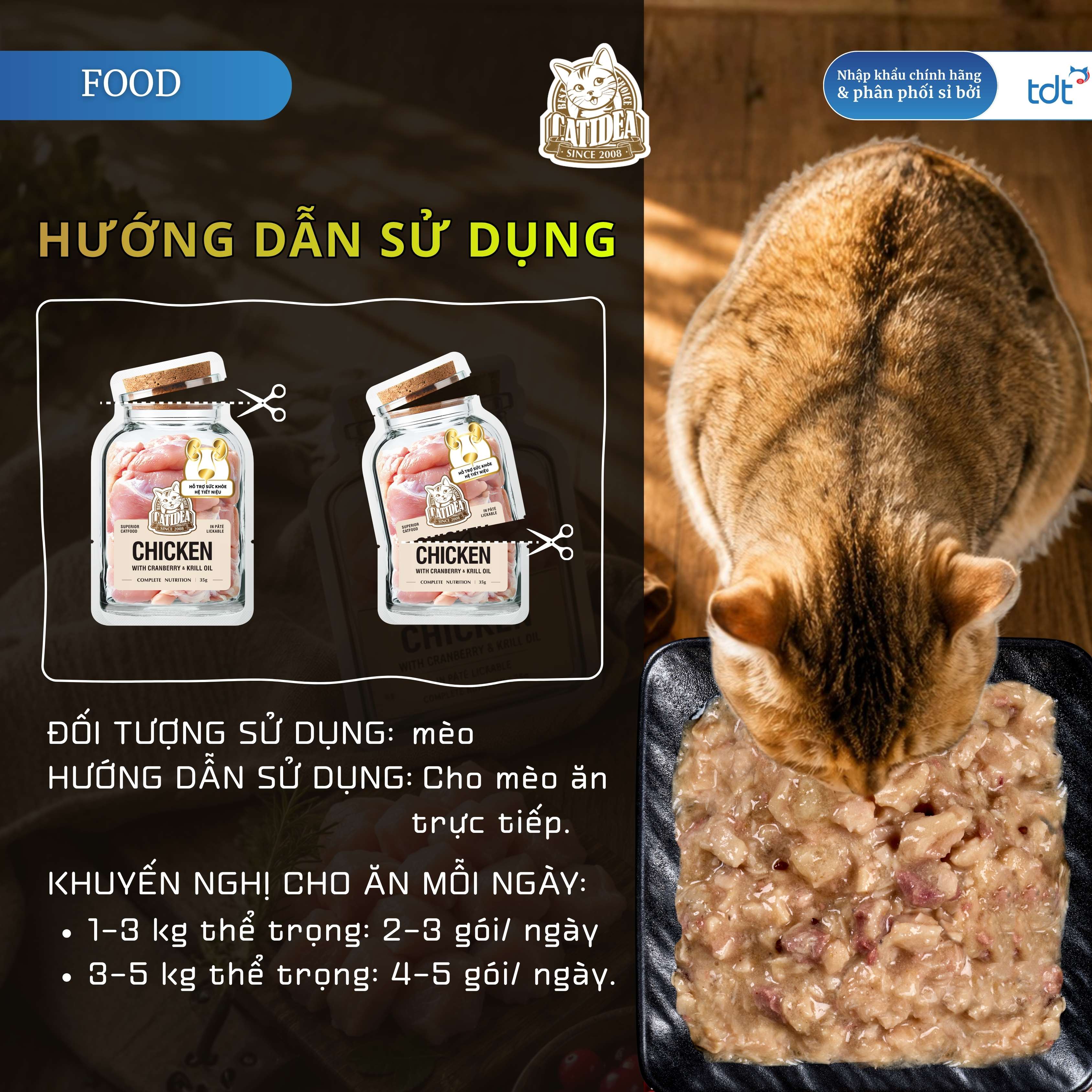 PATE GÓI CATIDEA 35G_THỊT THỎ + VỎ HẠT MÃ ĐỀ + DẦU NHUYỄN THỂ