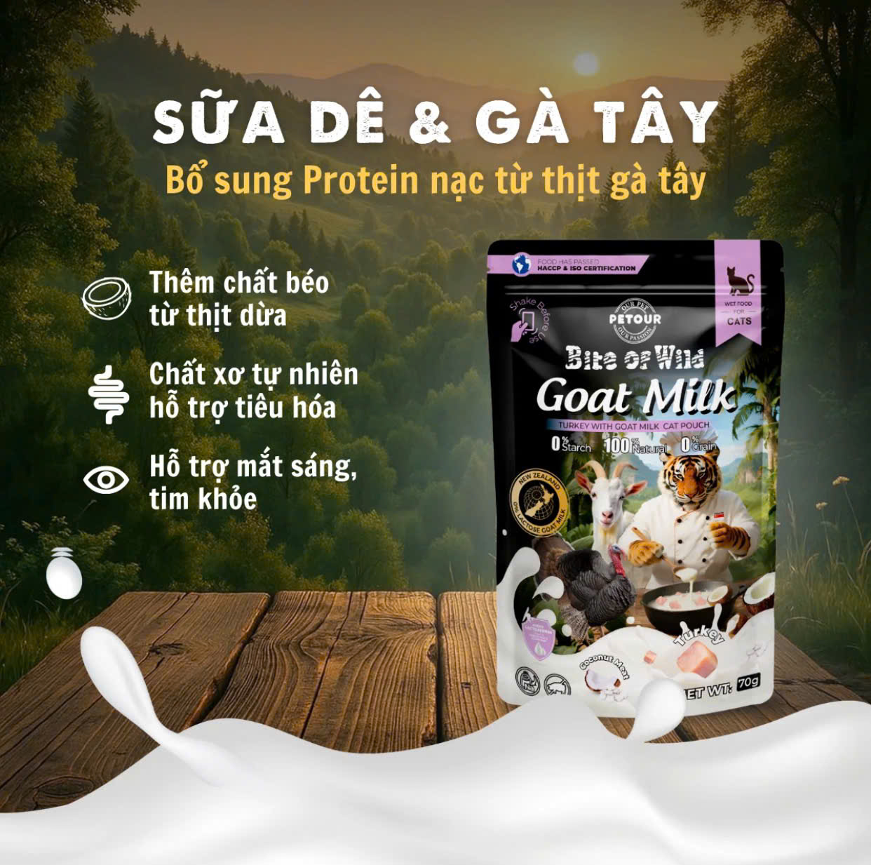 Pate sữa dê cho mèo Bite Of Wild 70g
