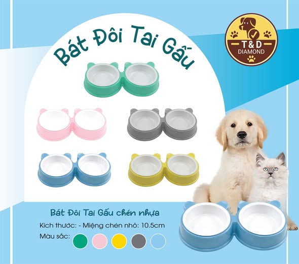 Bát đôi tai gấu chén nhựa T&D
