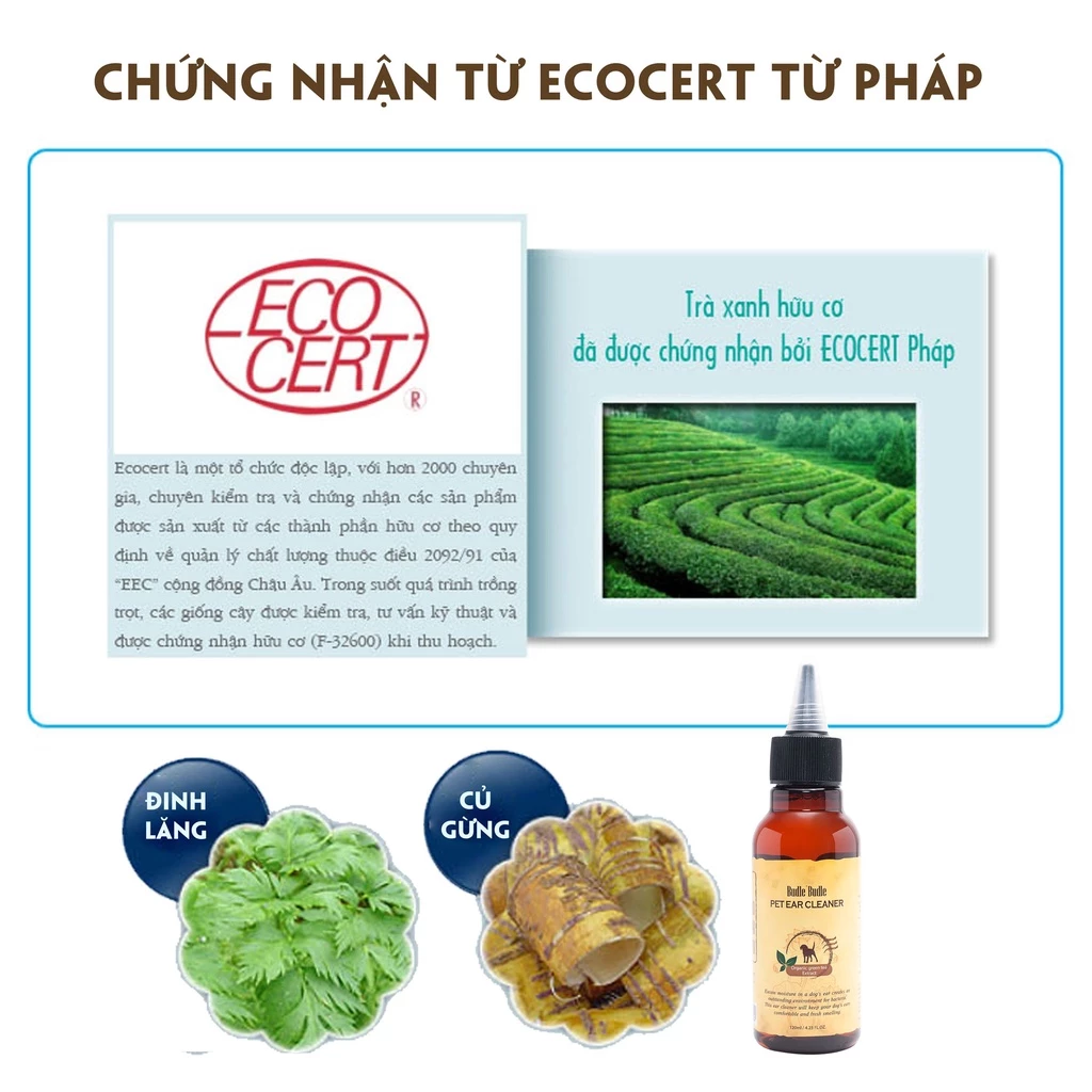 Dung dịch vệ sinh tai cho chó Budle'Budle 120ml