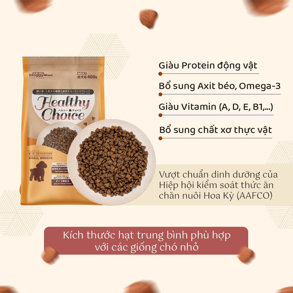 Thức ăn hạt Healthy Choice cho chó trưởng thành giống nhỏ 400g