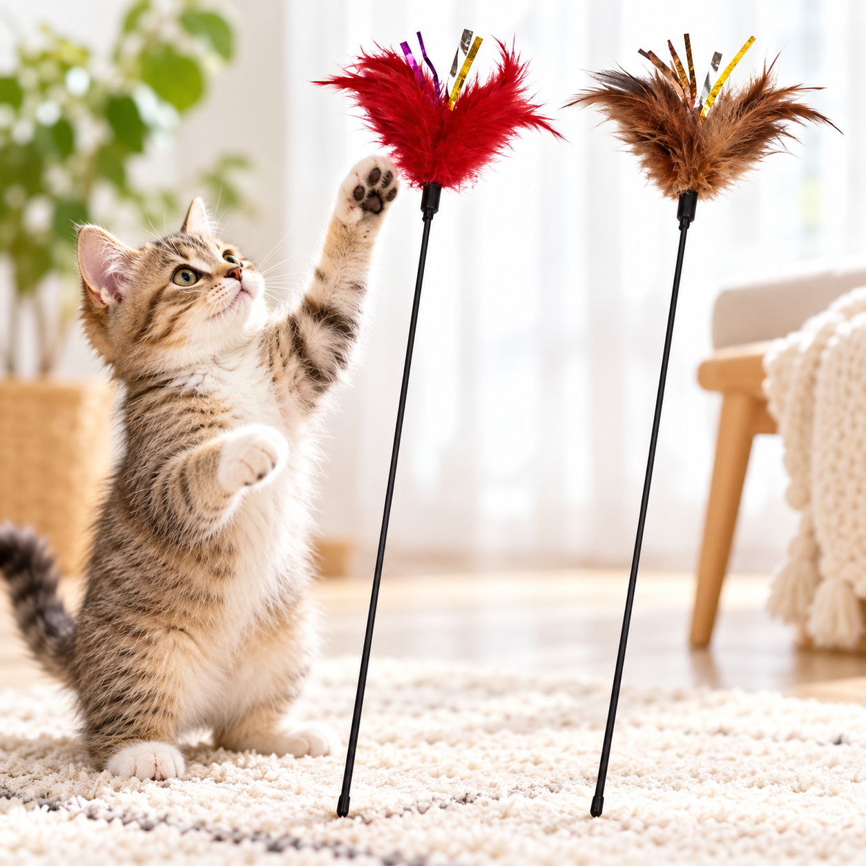 Đồ chơi cần câu mèo mix các loại