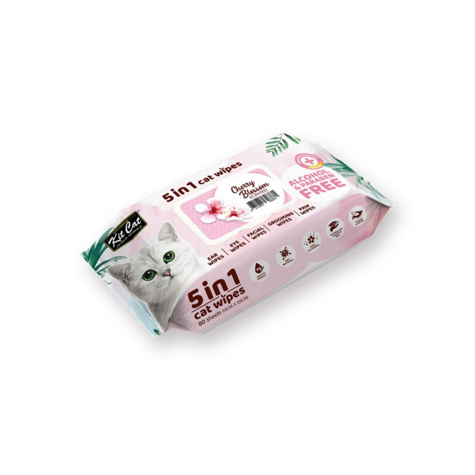 Khăn ướt kháng khuẩn cho mèo Kit Cat - Hương Anh Đào