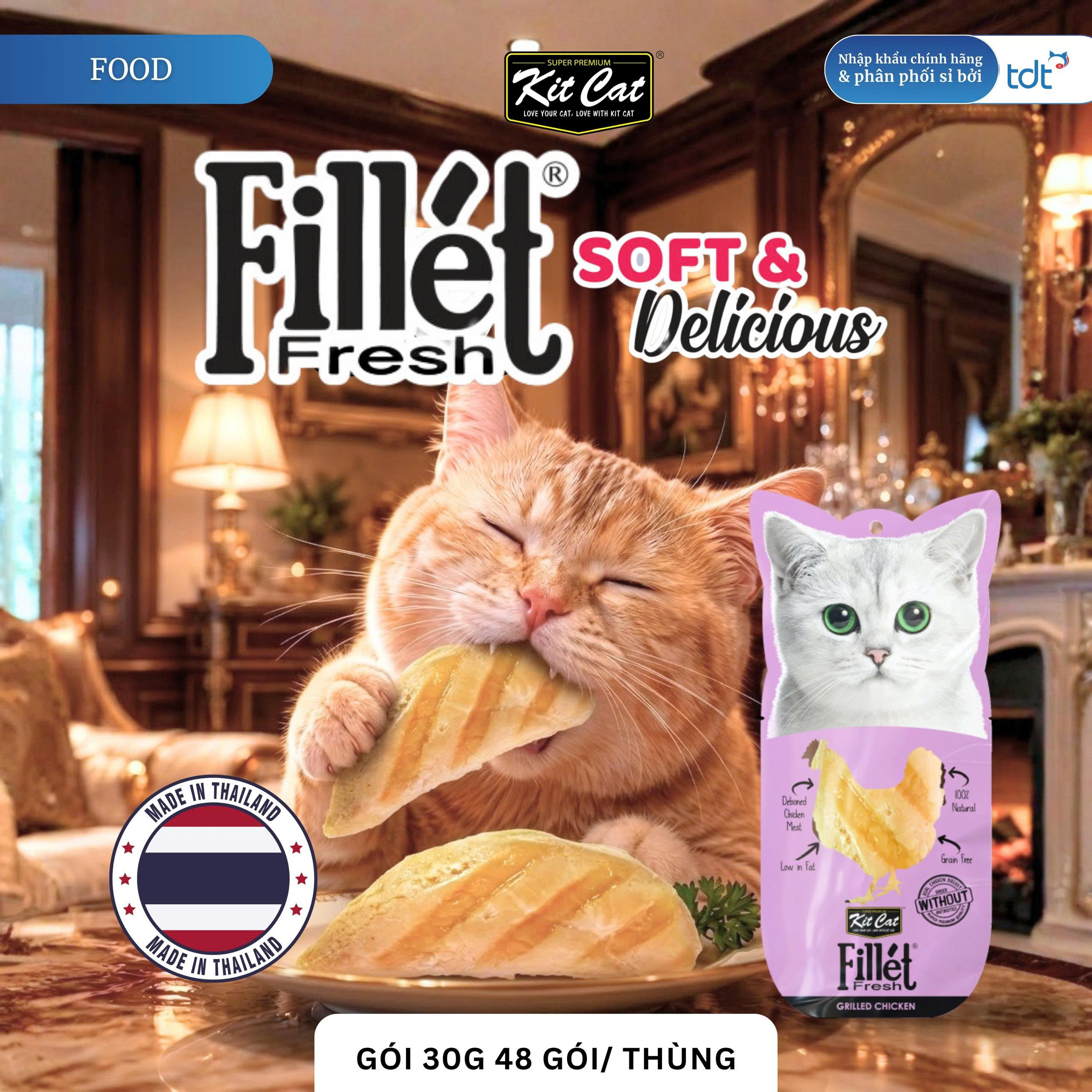 Phi lê gà nướng 30g - Kit Cat Tím