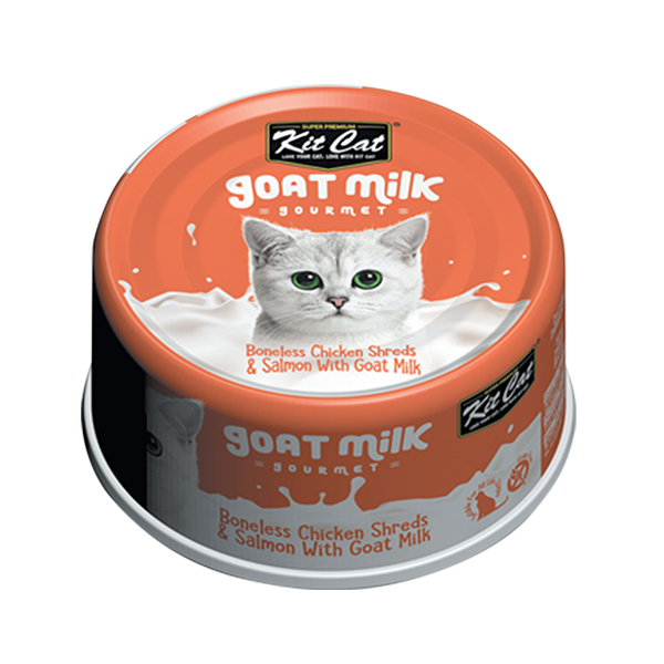 Pate sữa dê Kit Cat gà xé & cá hồi 70g - CAM