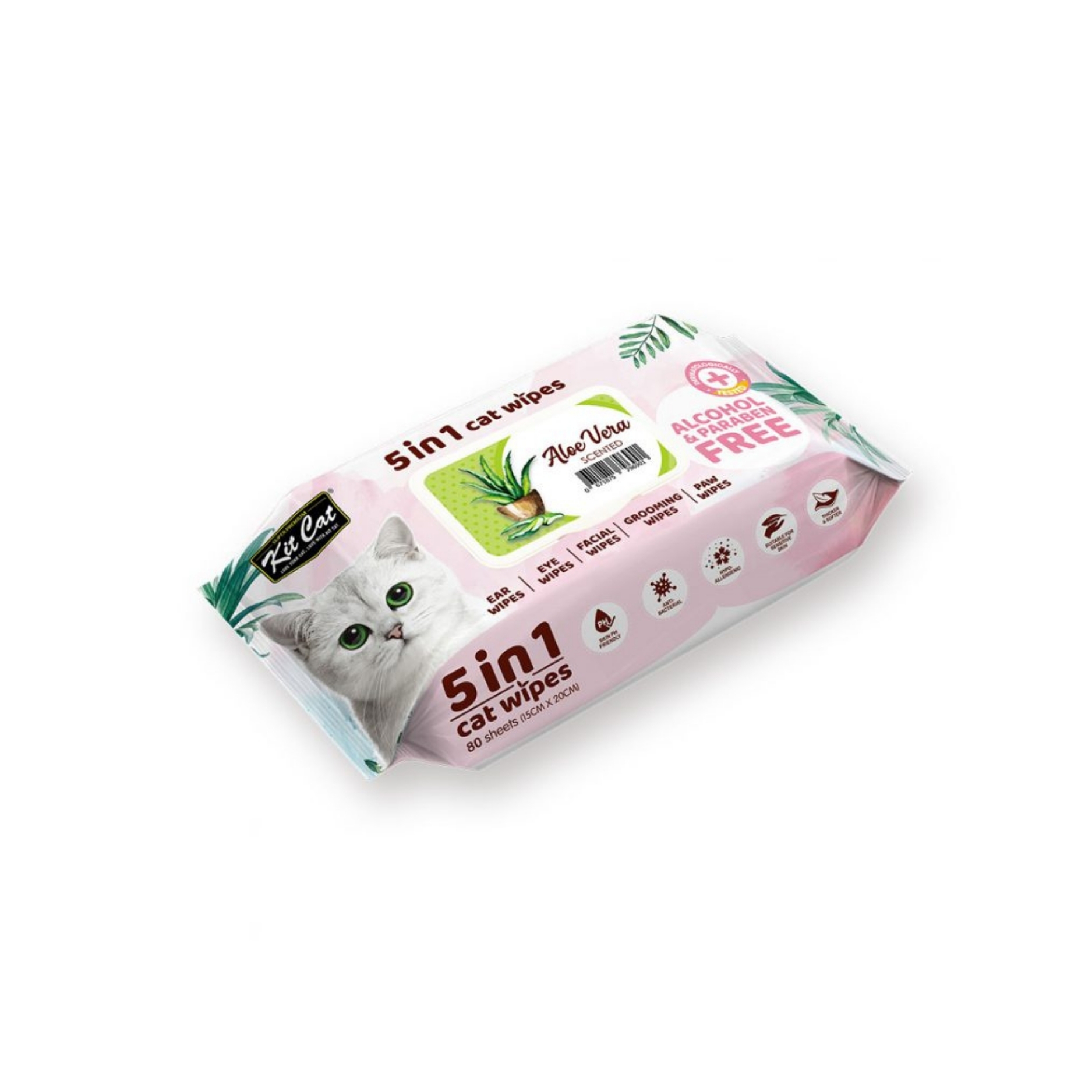 Khăn ướt kháng khuẩn cho mèo Kit Cat - Hương Nha Đam
