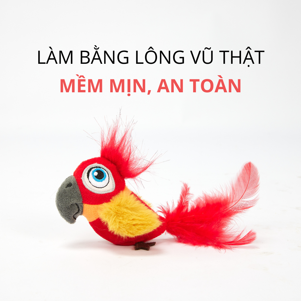 Đồ chơi chim vẹt có tiếng kêu kèm bóng catnip FOFOS