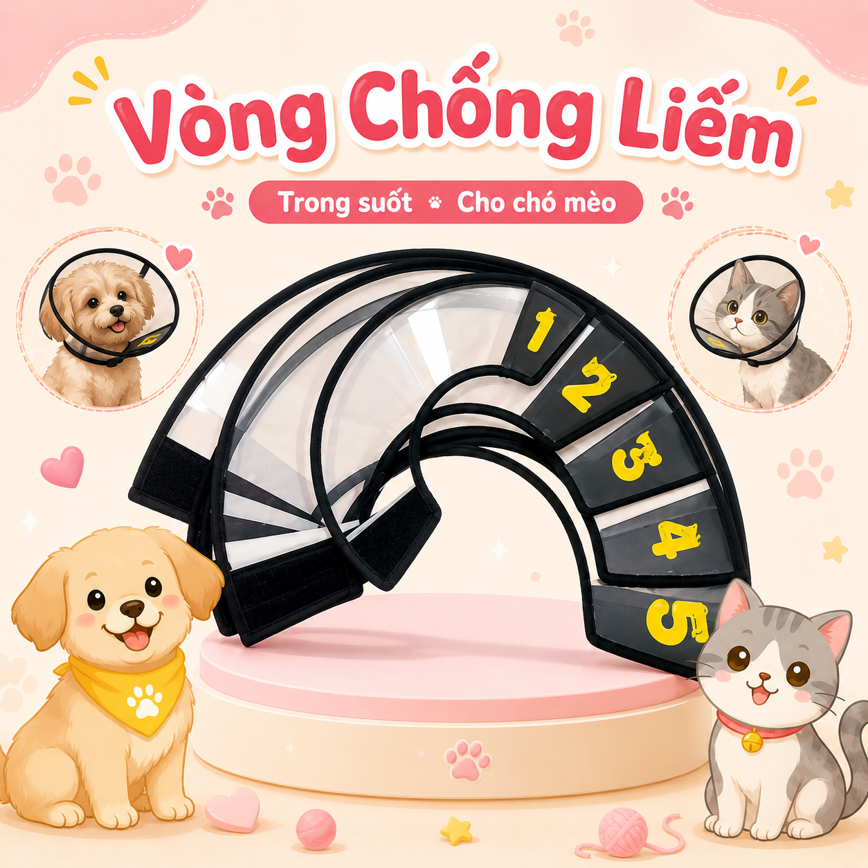 Vòng chống liếm chó mèo