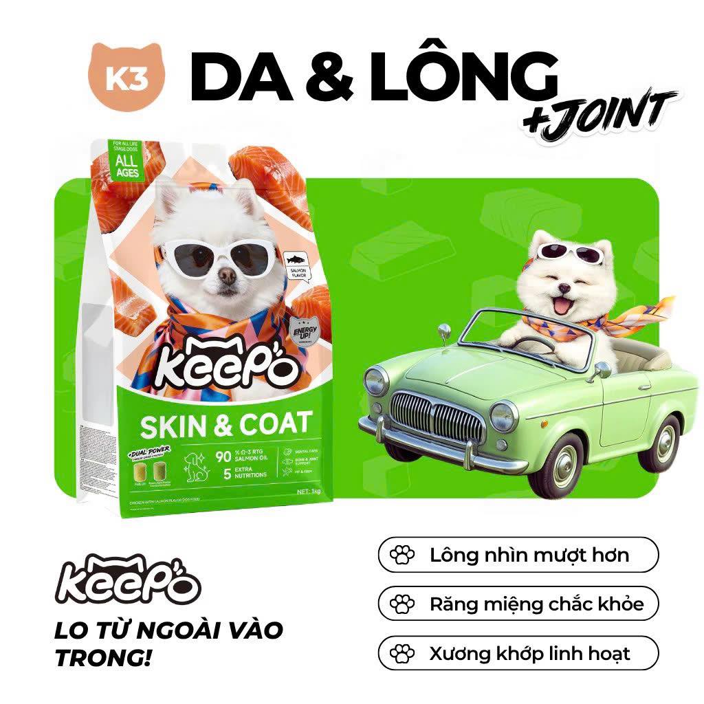 Thức ăn hạt cho chó Keepo K3 Skin & Coat (Lông & Da) 1kg