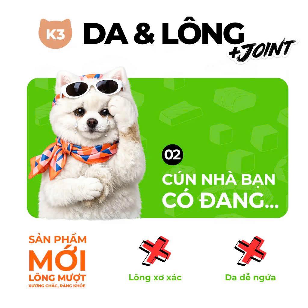 Thức ăn hạt cho chó Keepo K3 Skin & Coat (Lông & Da) 1kg