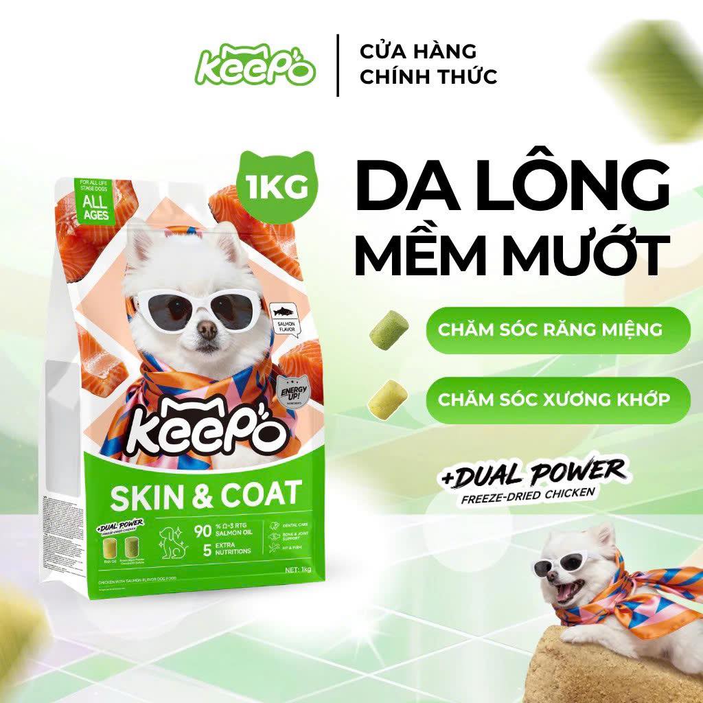 Thức ăn hạt cho chó Keepo K3 Skin & Coat (Lông & Da) 1kg