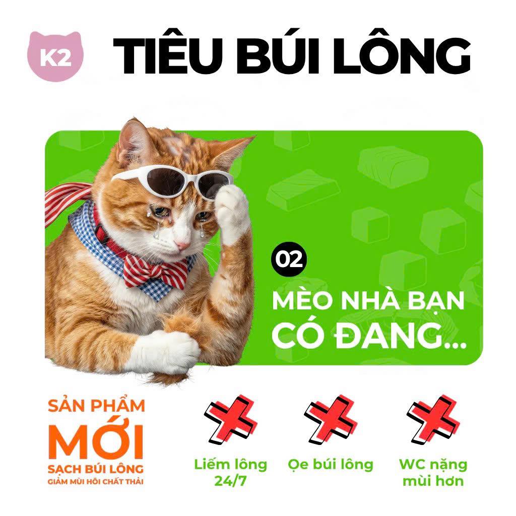 Thức ăn hạt cho mèo Keepo K2 Hairball Care (Búi Lông) 1kg