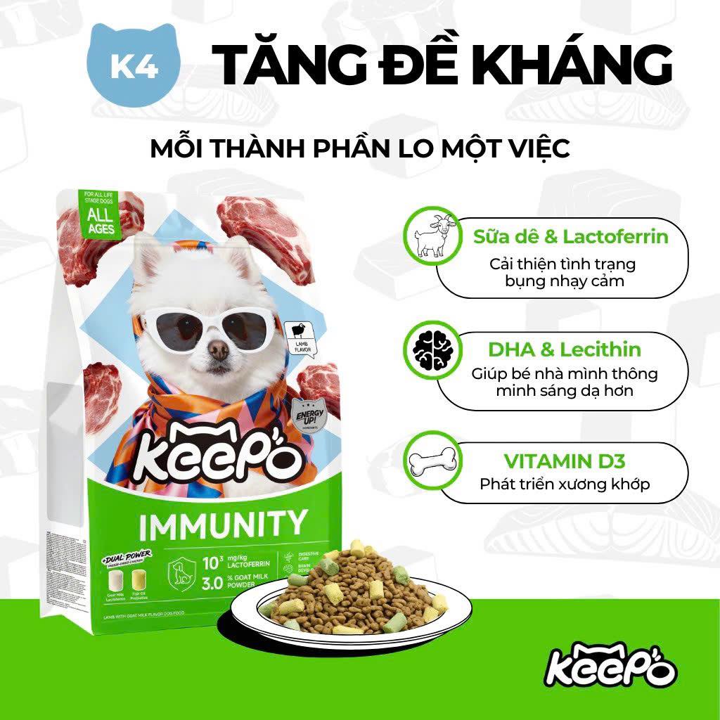 Thức ăn hạt cho chó Keepo K4 Immunity (Tăng đề kháng) 1kg