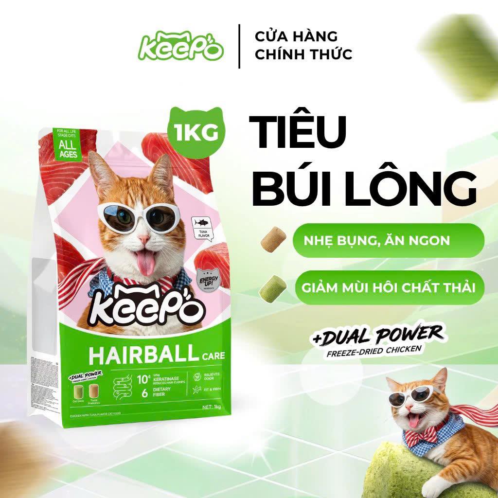 Thức ăn hạt cho mèo Keepo K2 Hairball Care (Búi Lông) 1kg