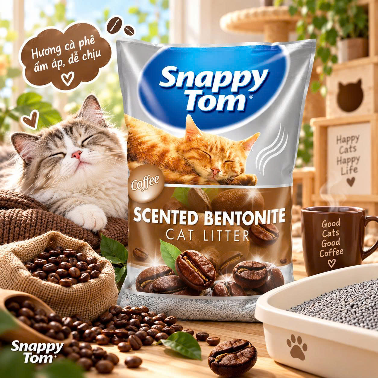 Cát vệ sinh Snappy Tom Cat Litter - All Scents 5L