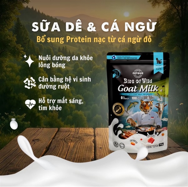 Pate sữa dê cho mèo Bite Of Wild 70g