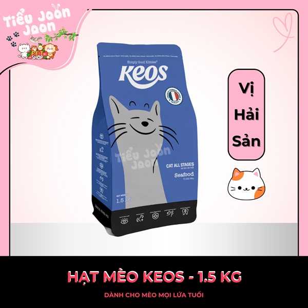 Thức ăn hạt cho mèo Keos vị Hải Sản 1,5kg