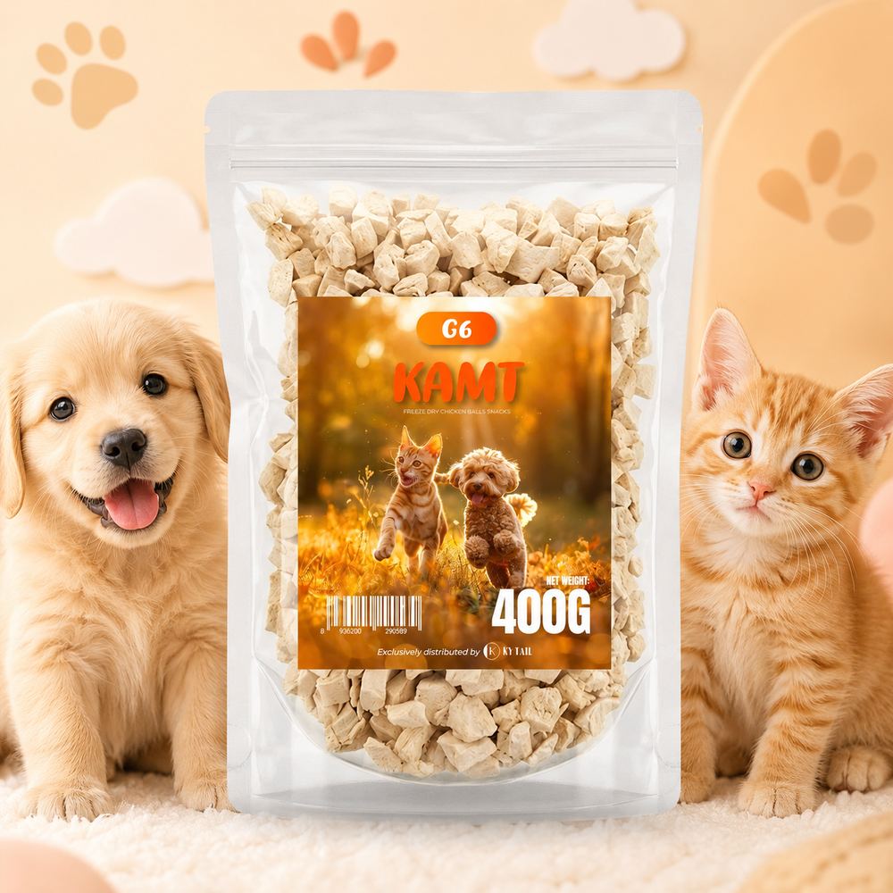 Ức gà sấy viên cho chó mèo Kamt 400g