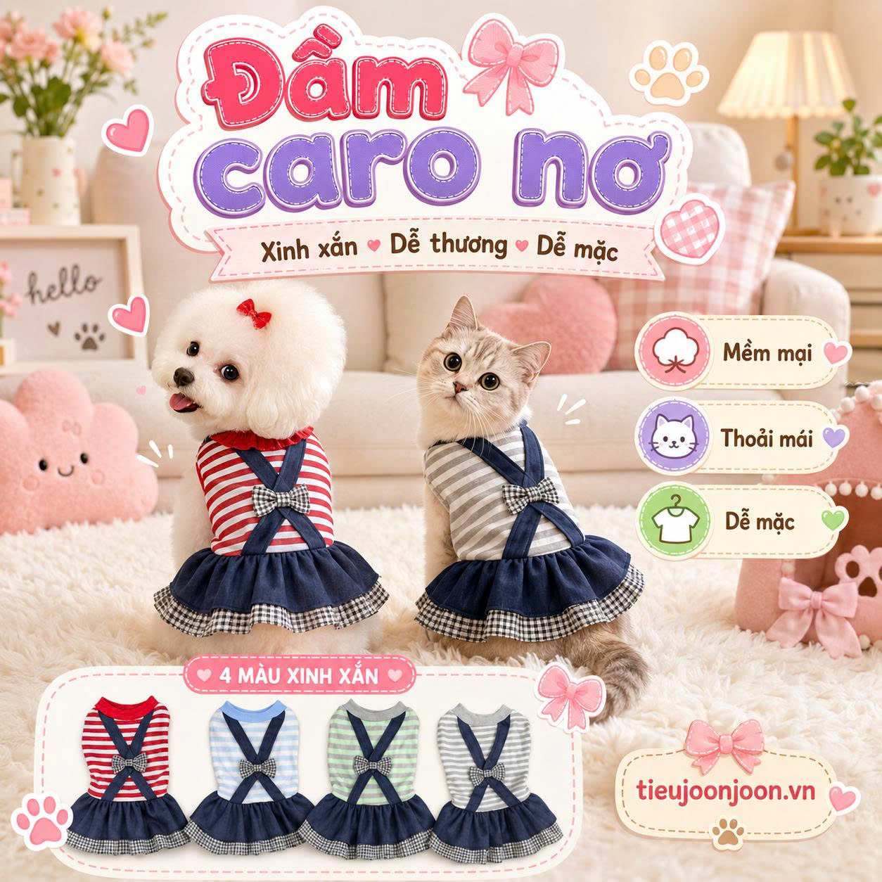 Đầm Caro nơ