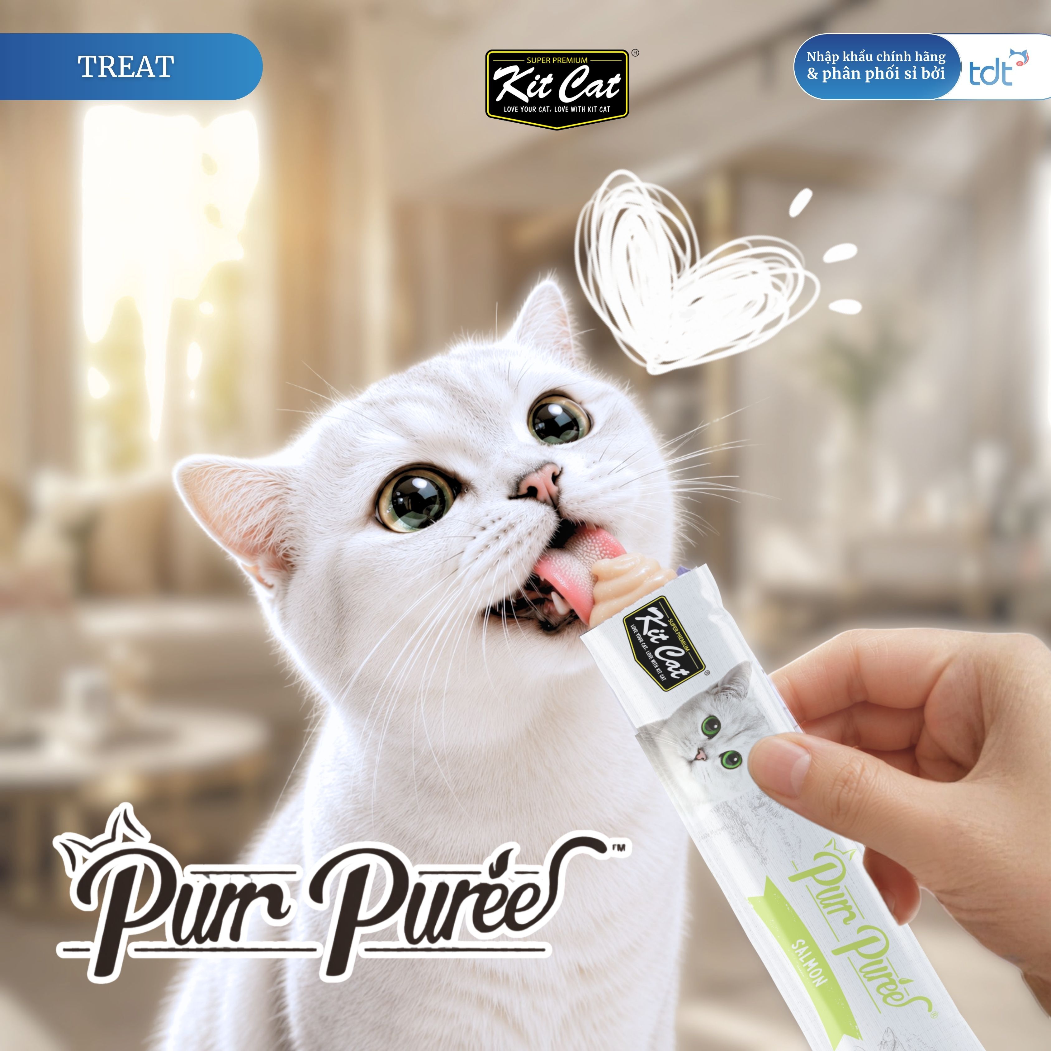 SỐT THƯỞNG KIT CAT PURR PUREE CÁ HỒI 75G - XANH LÁ