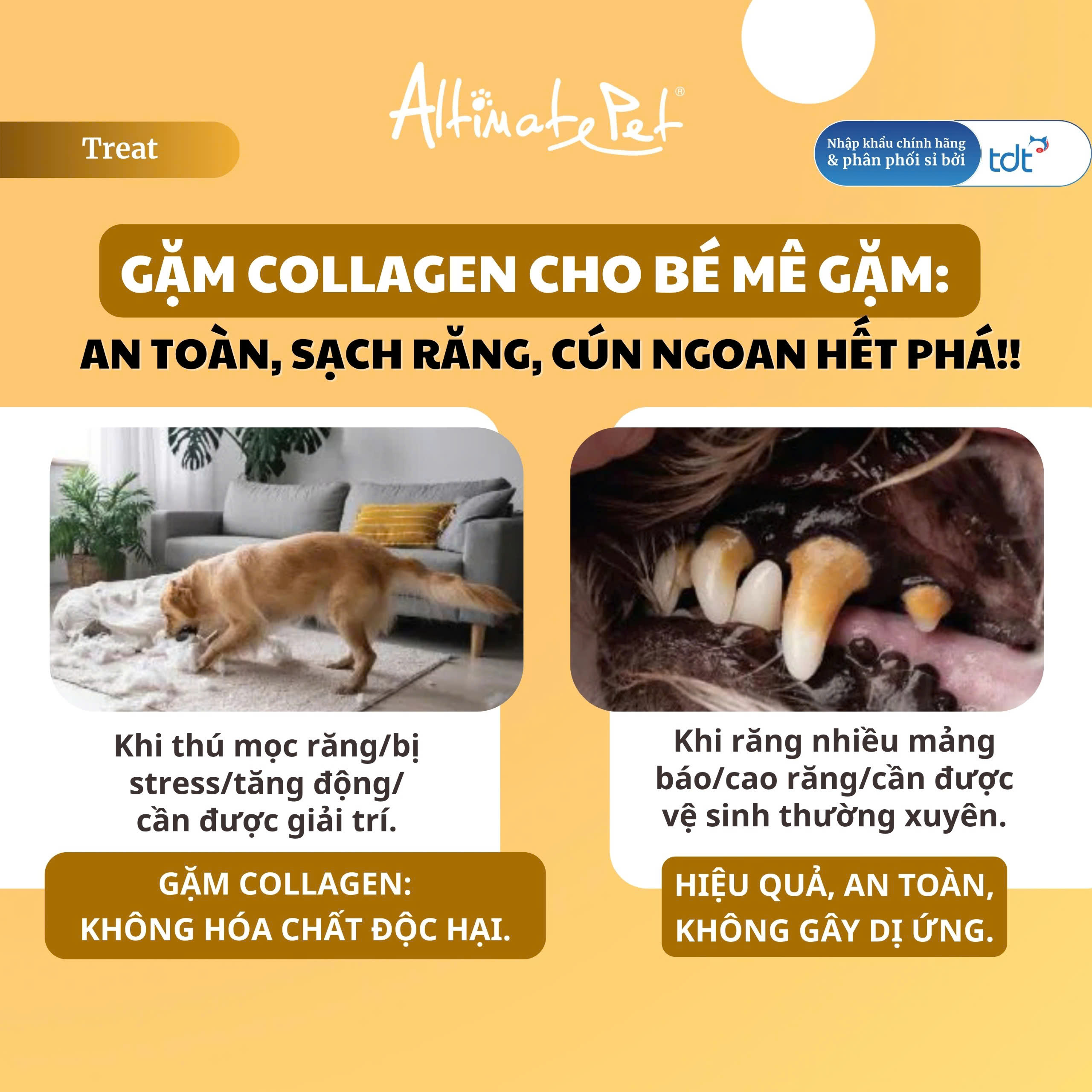 Gặm sạch răng Collagen - Khúc xương vị Cá Hồi Cá 90g