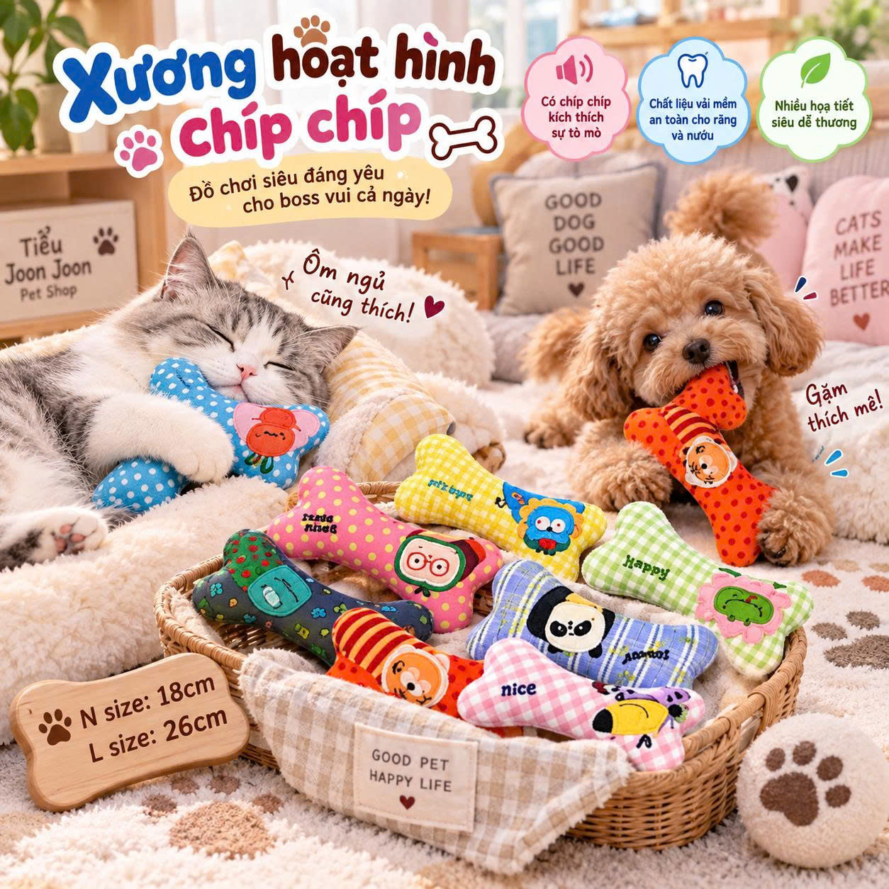 Đồ chơi bằng vải hình khúc xương