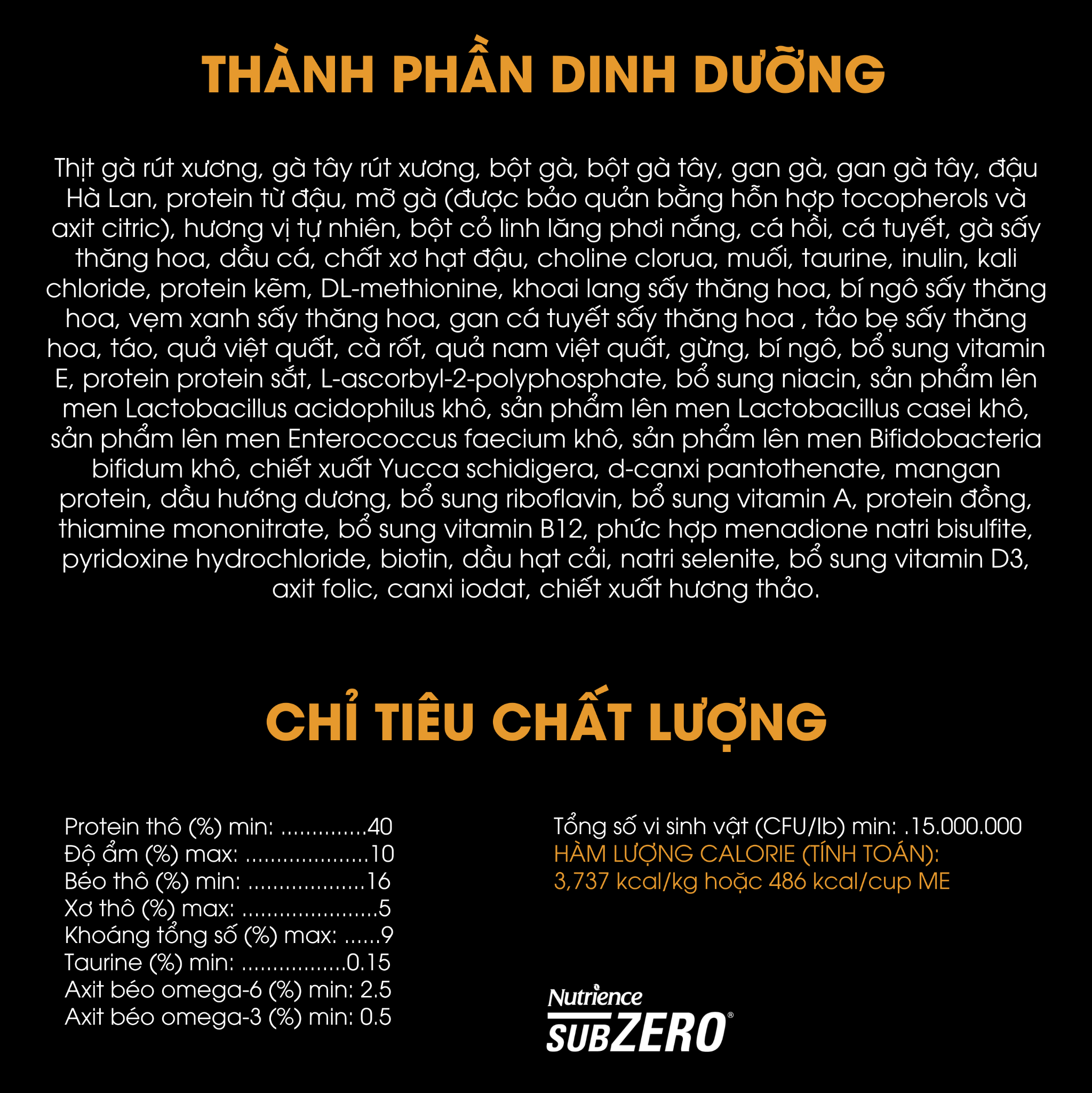 NT Subzero cho Mèo - Gà tây, cá hồi, cá trích, cá tuyết và rau củ quả tự nhiên (Cho mọi giống mèo ở mọi lứa tuổi)