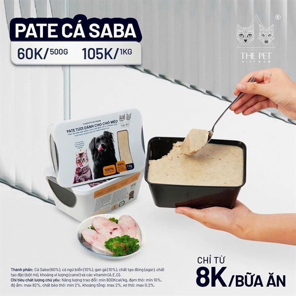 The Pet Pate cá saba (Japanese saba mackerel) hộp 1kg