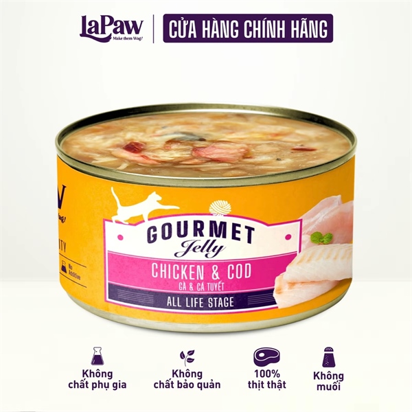 Pate cho mèo mọi lứa tuổi laPaw Gourmet dạng thạch 85g