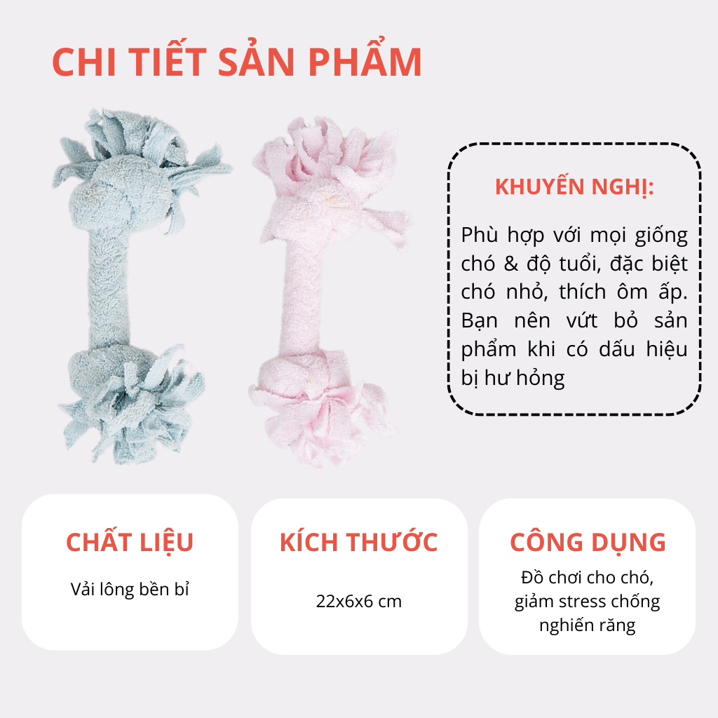Đồ chơi dây thắt 2 đầu cho chó FOFOS