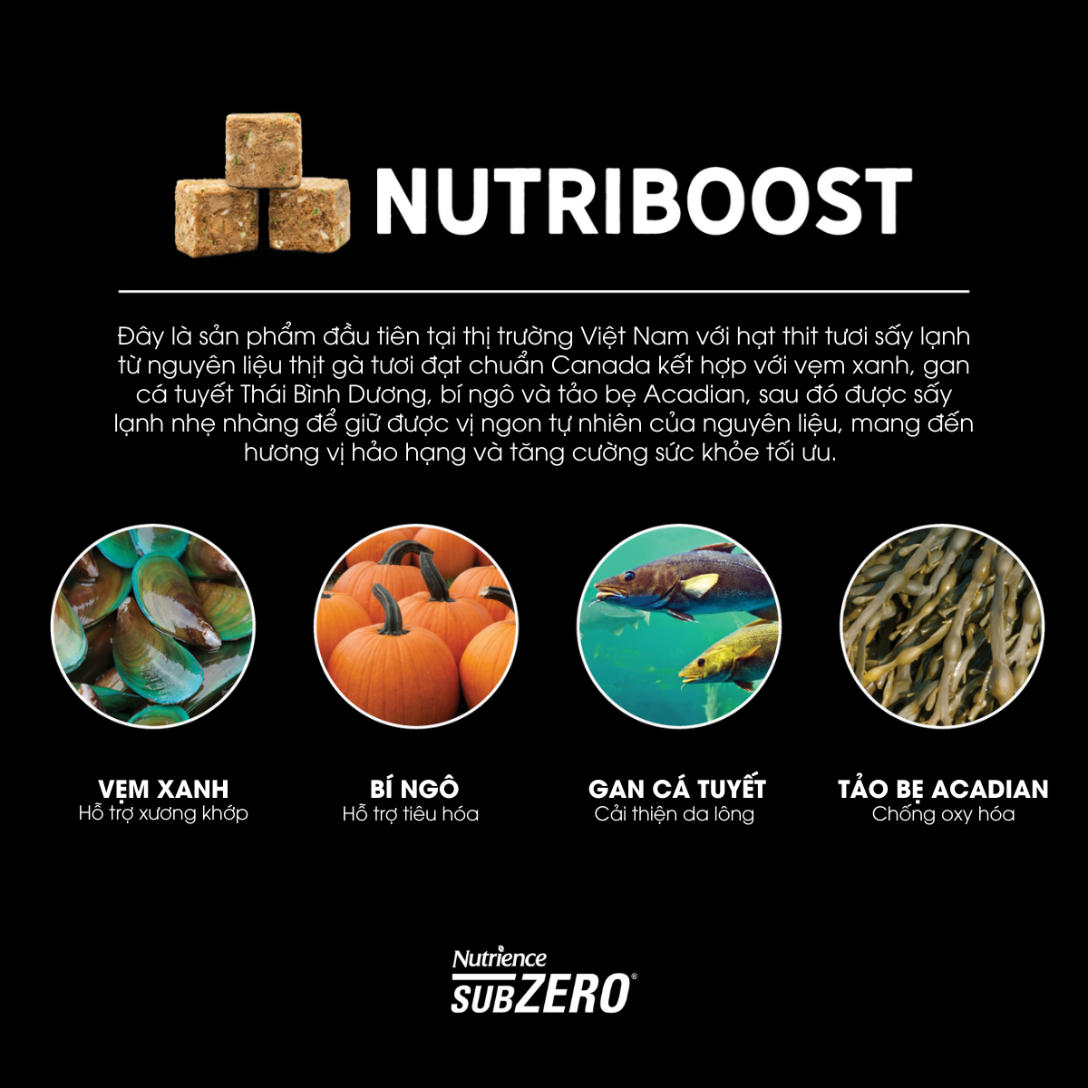 NT Subzero cho Chó - Gà tây, cá hồi, cá trích, cá tuyết và rau củ quả tự nhiên (Cho mọi giống chó ở mọi lứa tuổi)