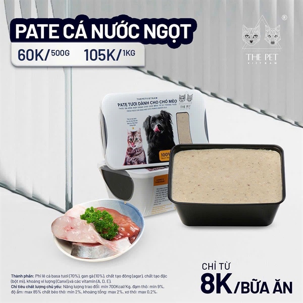 The Pet Pate hỗn hợp cá nước ngọt (Mixed fresh water fish) hộp 1kg