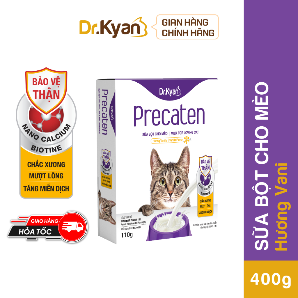 Sữa bột Precaten Dr.Kyan cho Mèo 110g