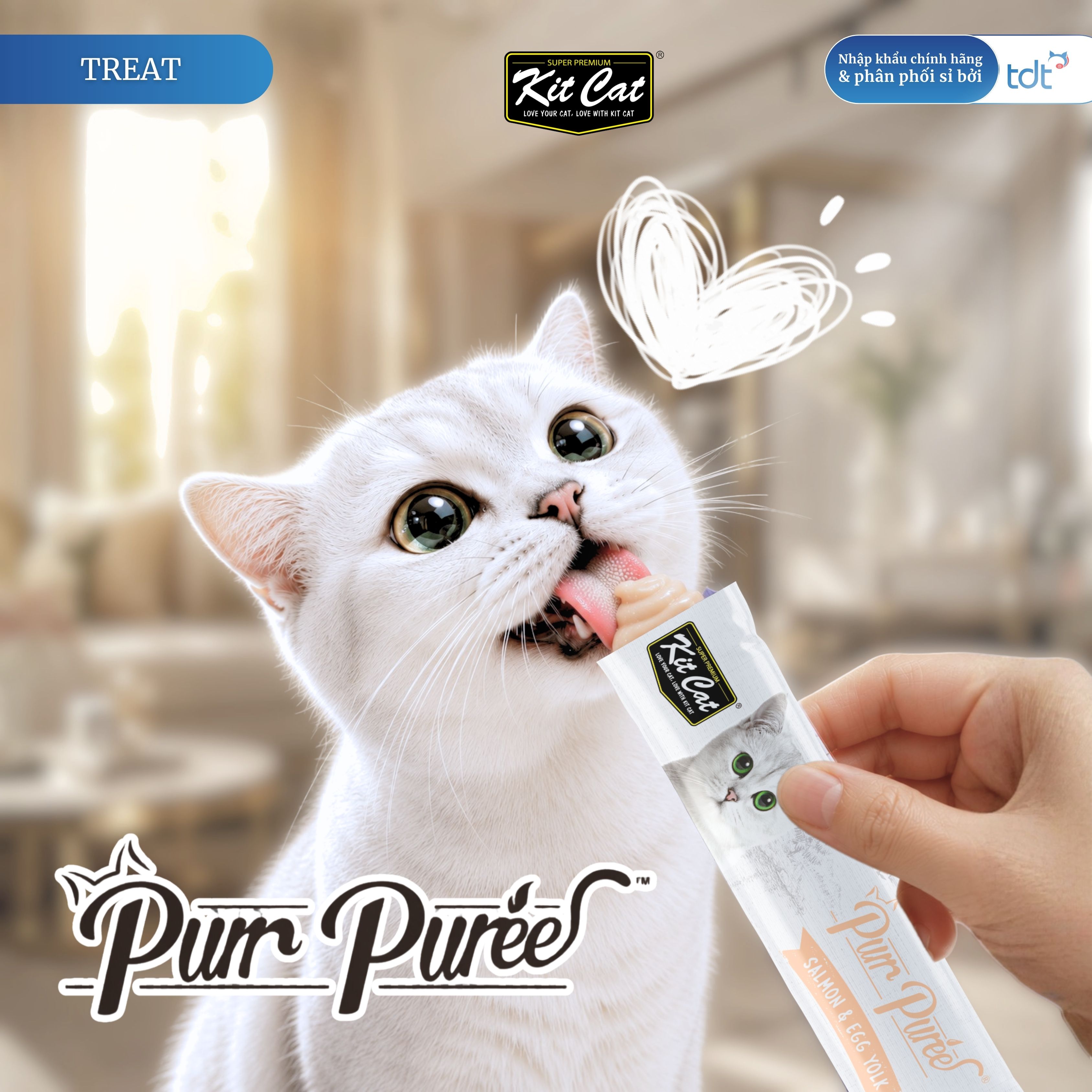 SỐT THƯỞNG KIT CAT PURR PUREE CÁ HỒI & LÒNG ĐỎ TRỨNG 75G - NÂU