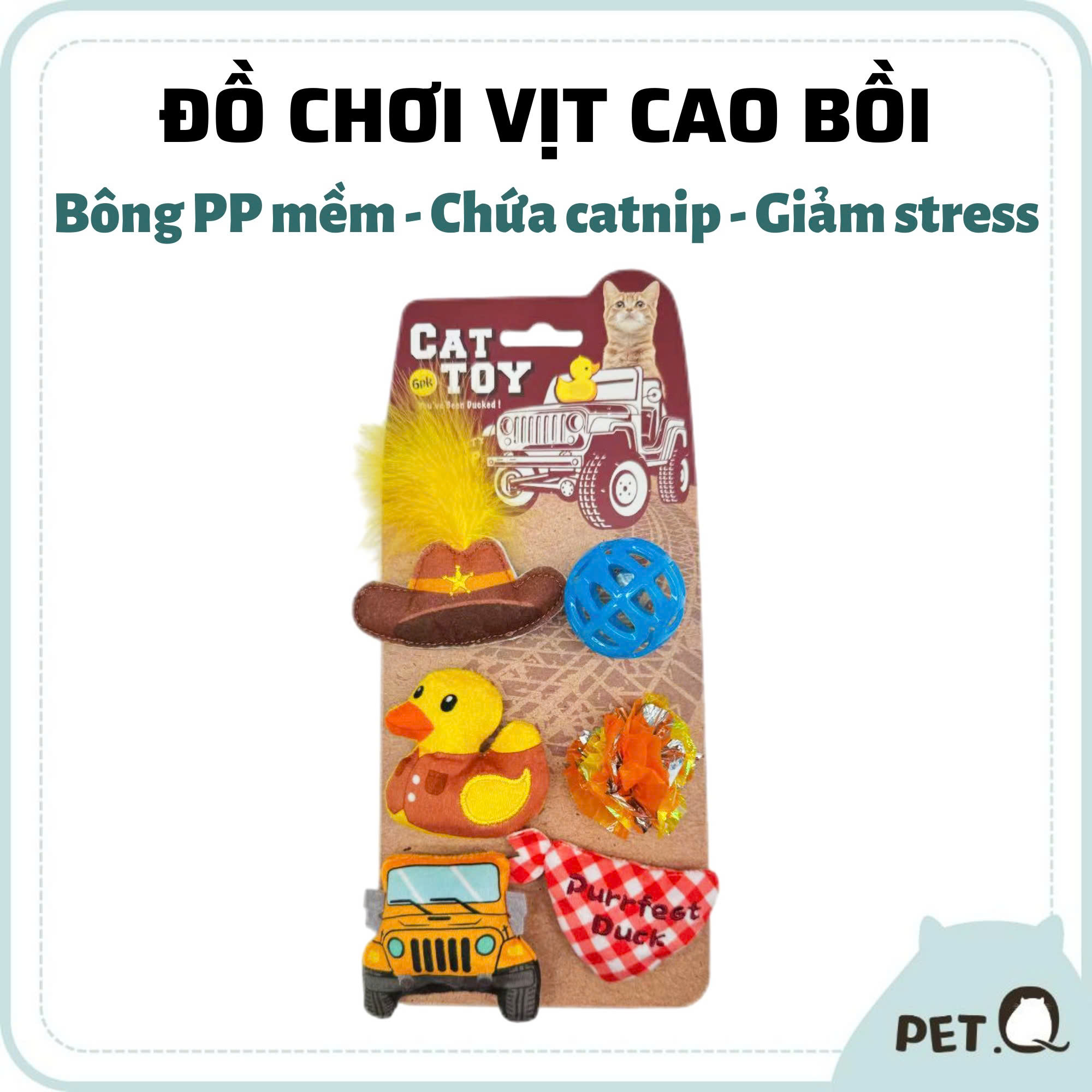 Đồ chơi cho mèo Vịt cao bồi - Set 6 cái FOFOS
