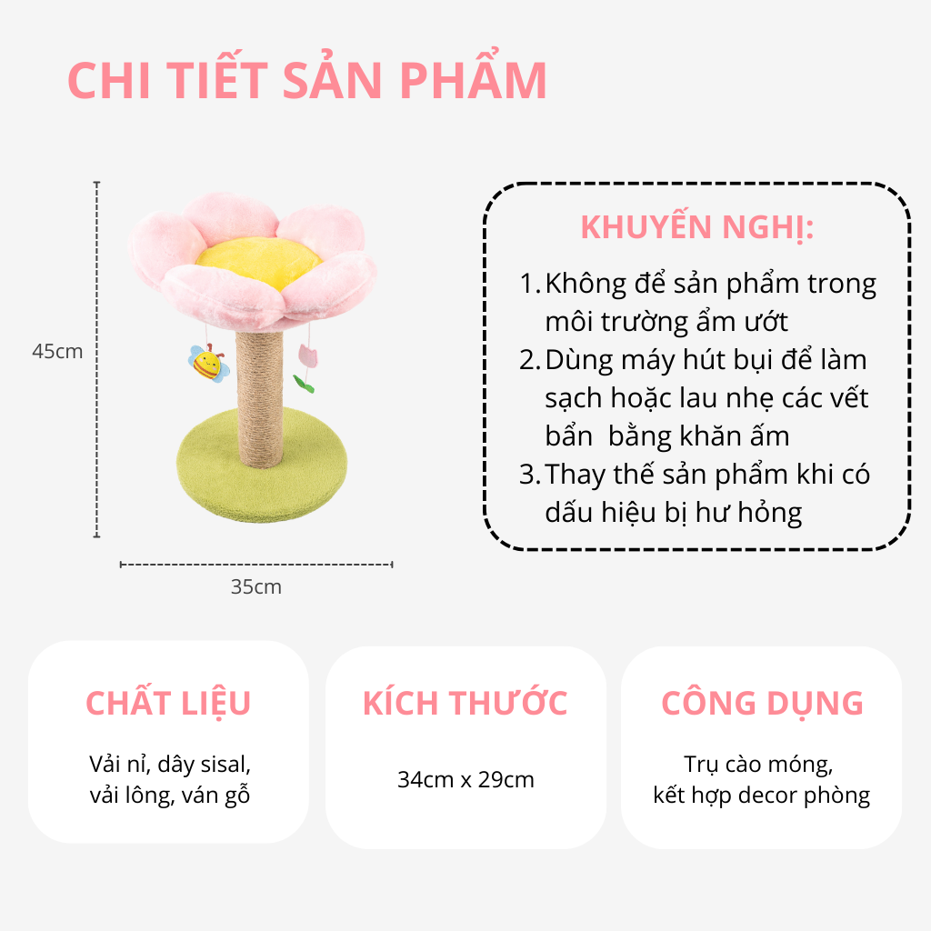 Trụ cào móng cho mèo hình Bông hoa