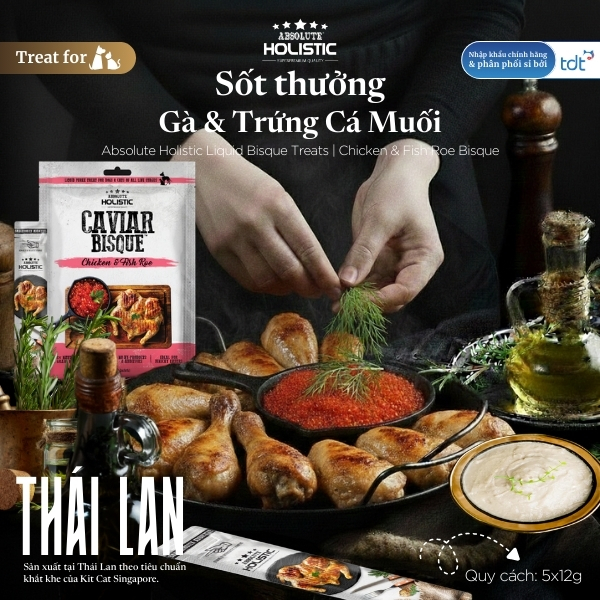 Súp thưởng Absolute Holistic Bisque Gà & trứng cá 60g
