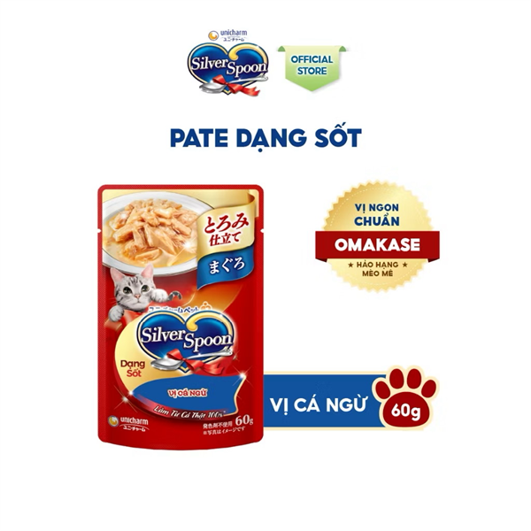 Pate mèo Silver Spoon dạng sốt vị Cá Ngừ 60g