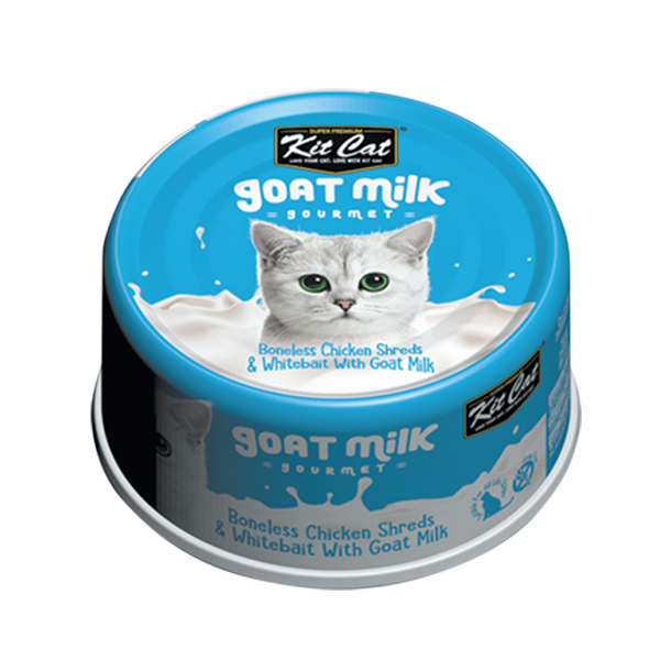 Pate sữa dê Kit Cat gà xé & cá trắng 70g - XANH DƯƠNG