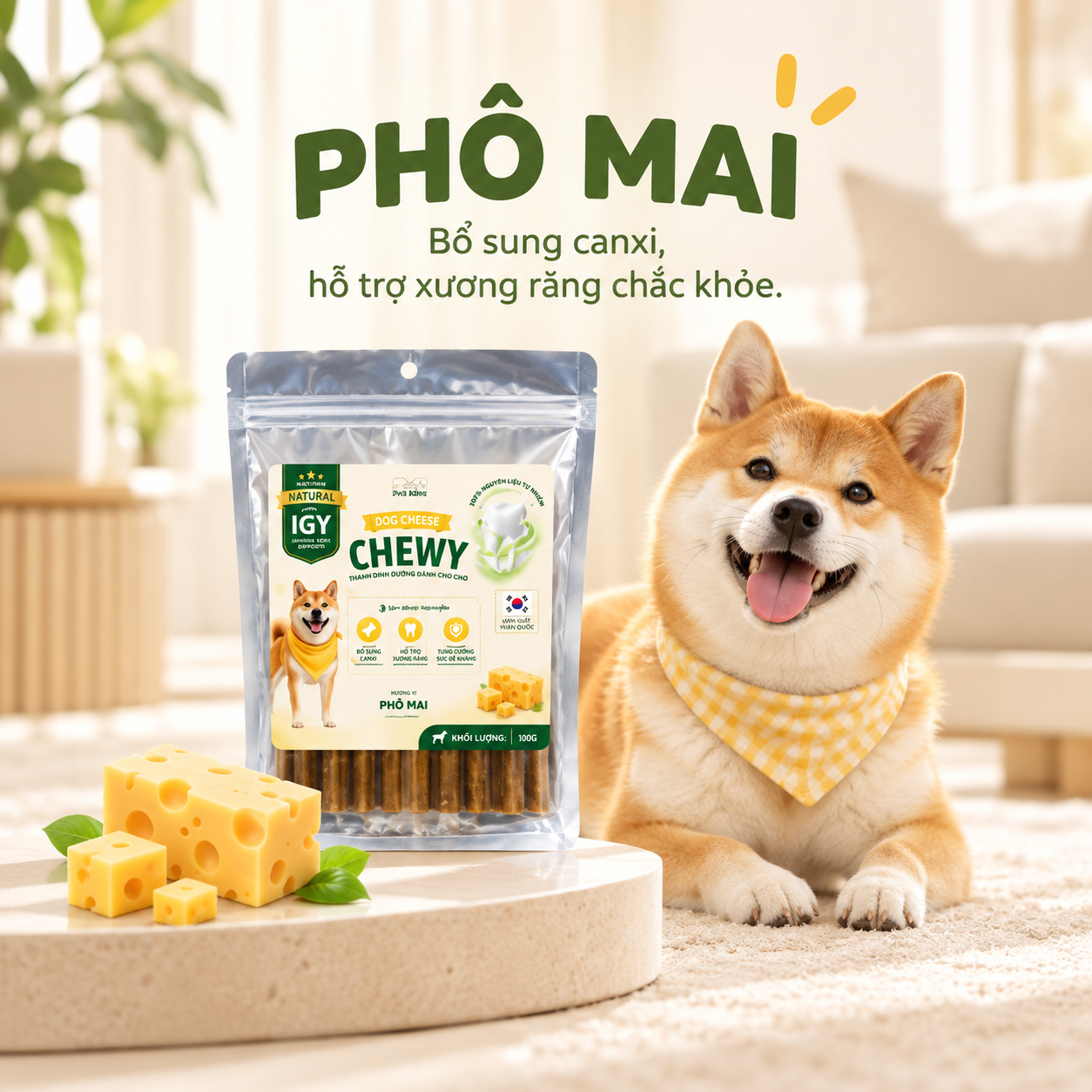Que gặm sạch răng Dental stick Dog Like Chewy 80g