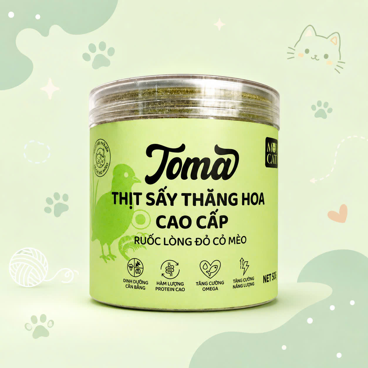 Ruốc lòng đỏ cỏ mèo Toma 75g