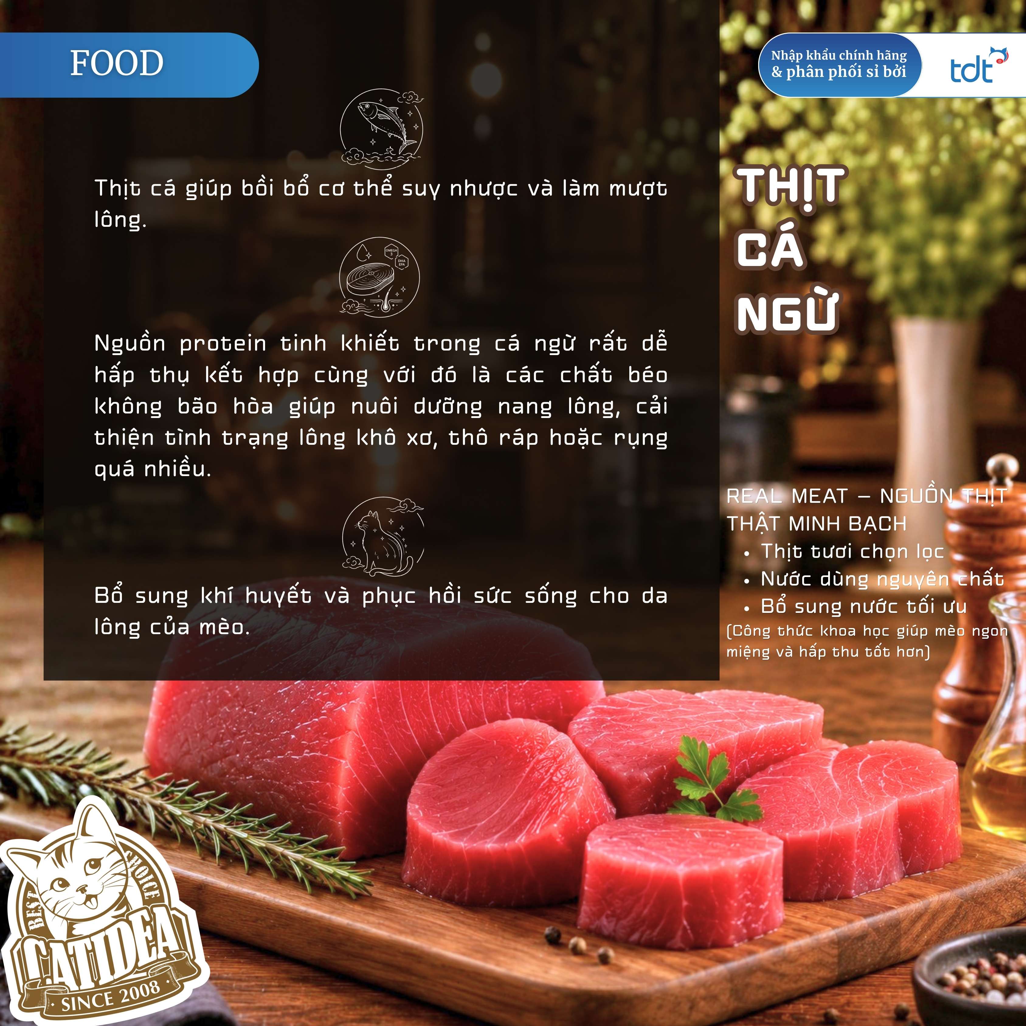 PATE GÓI CATIDEA 35G_CÁ NGỪ + VIỆT QUẤT + DẦU NHUYỄN THỂ