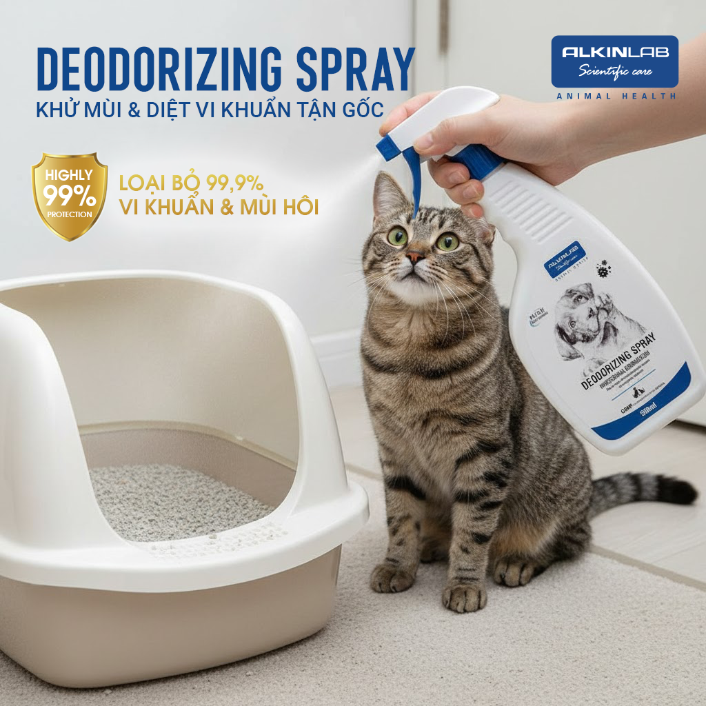 Xịt khử mùi cho thú cưng ALKINLAB 500ml