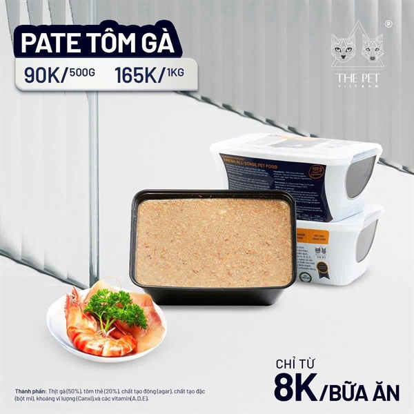 The Pet Pate tôm gà (Mixed chicken and prawn) hộp 500g