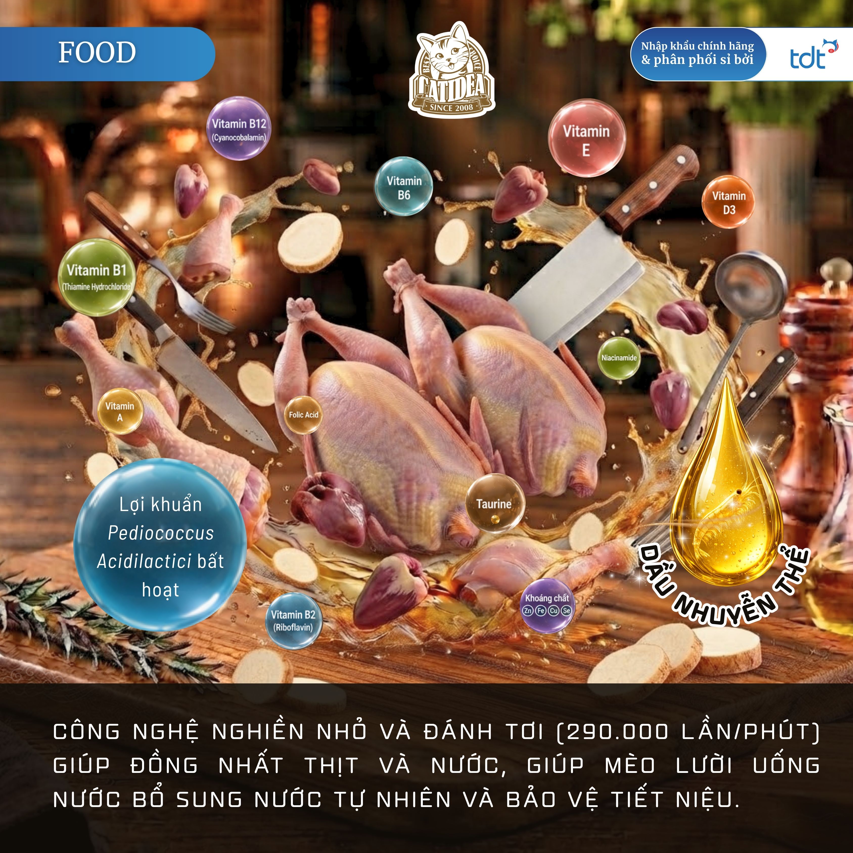 PATE GÓI CATIDEA 35G_THỊT BỒ CÂU + CỦ TỪ + DẦU NHUYỄN THỂ