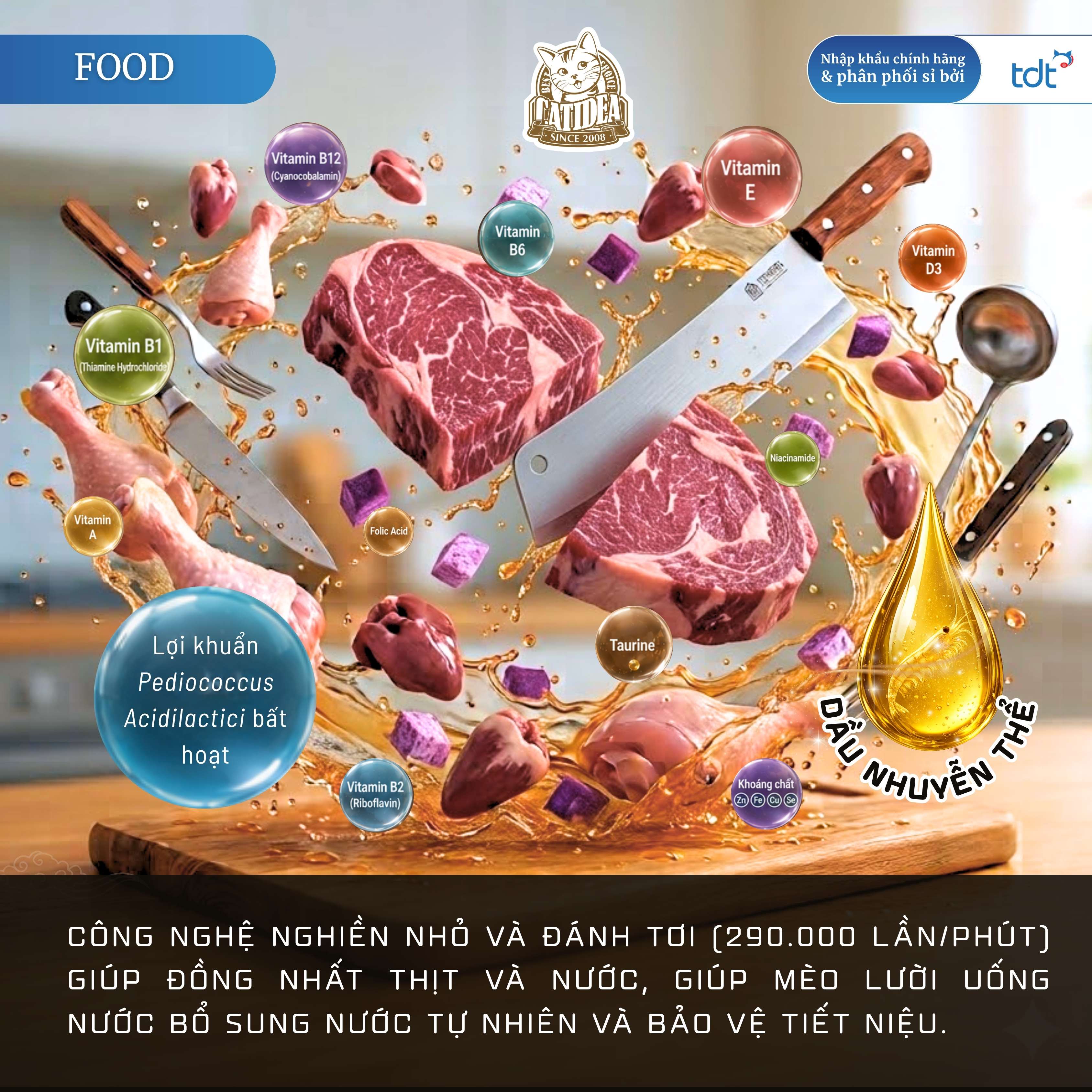 PATE GÓI CATIDEA 35G_THỊT BÒ + KHOAI MỠ + DẦU NHUYỄN THỂ