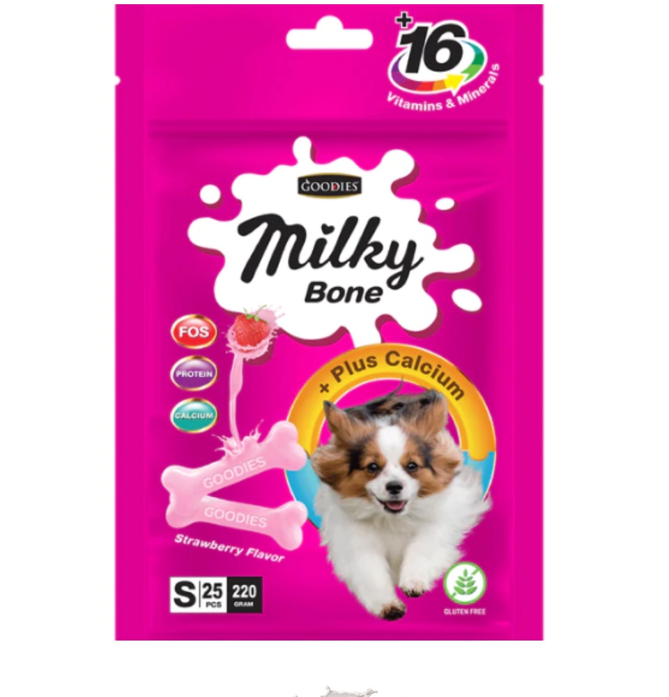 Que gặm sữa canxi Goodies Milky Bone 220g