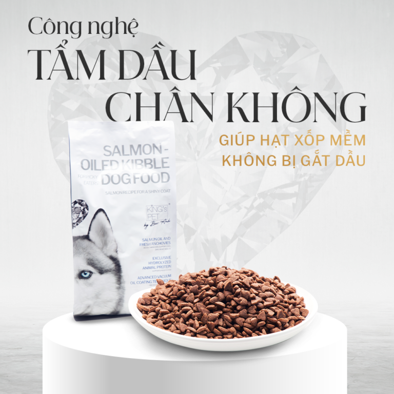 Hạt cho chó trưởng thành- hạt dầu cá hồi vị bò bít tết VBBT King's Pet By Bao Anh 350g