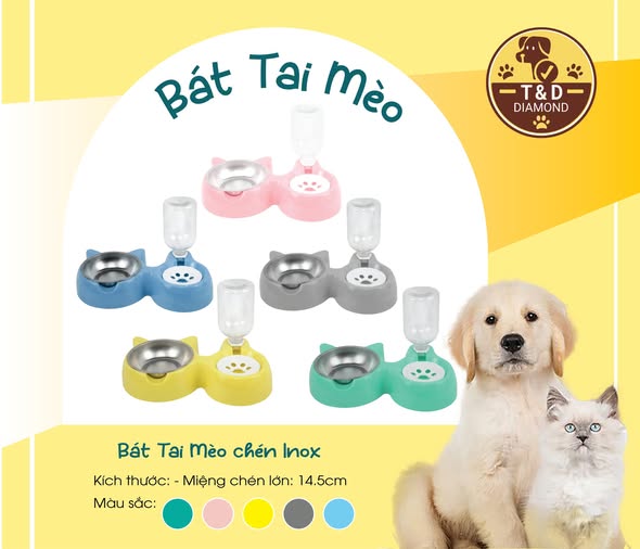 Bát tai mèo chén inox T&D